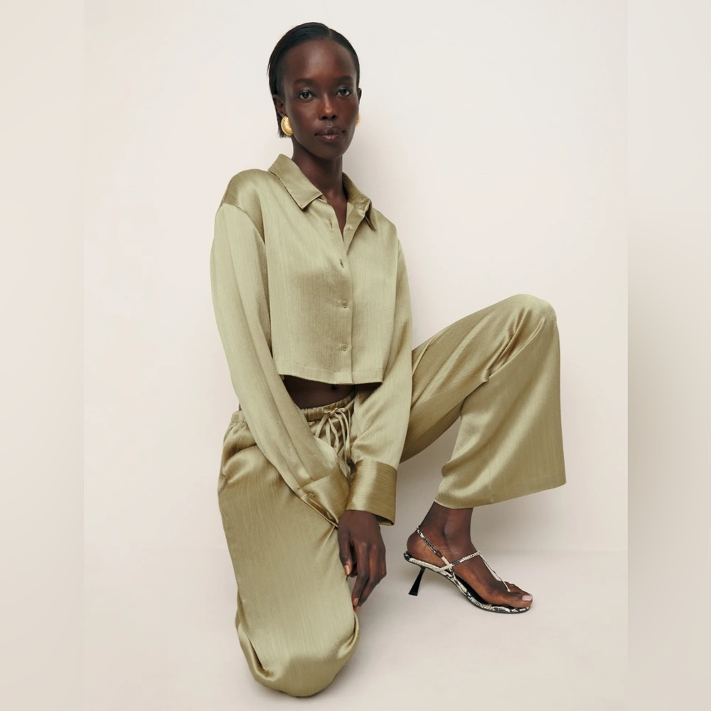 Reformation lennon satin two piece